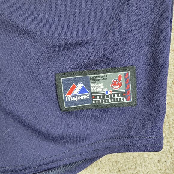 Youth Cleveland Indians Choo Jersey Medium Blue Button Down Majestic Baseball - Picture 8 of 14
